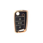 Gold/Black Silicone Case VW Golf 7 3 Button