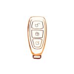 Gold/White Silicone Case for Ford Focus Smart 3 Button