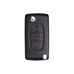 Peugeot 3 Button Flip Key Shell With Battery Holder