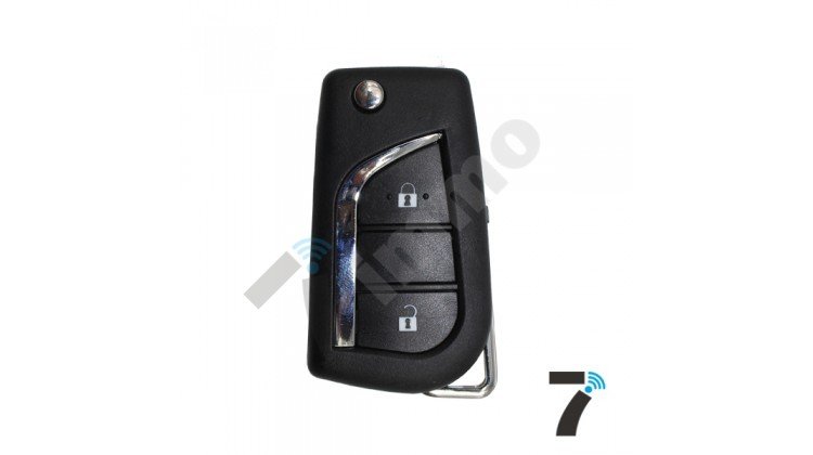 ty016-750x420-2 Toyota Flip Remote Key Shell-New Type 2 Button Small Battery Holder - Image 1