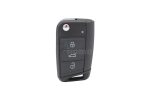 VW Golf 7 Flip Remote Key Shell Black