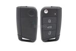 VW Golf 7 Flip Remote Key Shell Black - Image 3