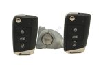VW NCF 3 Buttons 434 Mhz Flip Keyless Remote Set OEM - Image 2