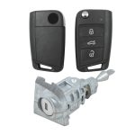 Volkswagen NCF 3 Button 434 MHz Flip Keyless Set OEM